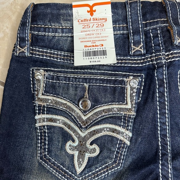 ✨ NWT Rock Revival Cuffed Skinny Jeans Size 25 W 29 L SO CUTE!! ✨ - Picture 6 of 16